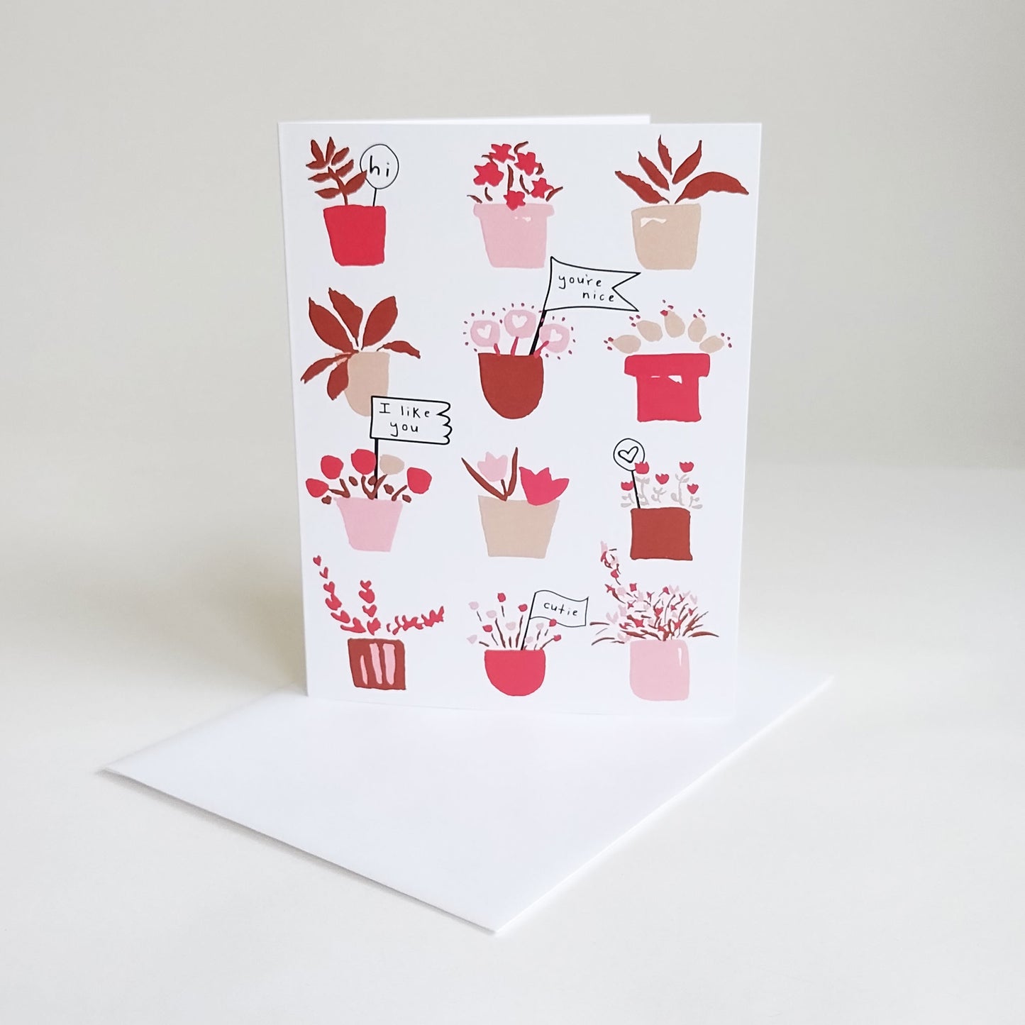 Five Patch Design Folk Flowers Mini Messages Greeting Card with Envelope