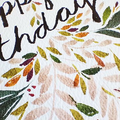 Five Patch Design Original Happy Birthday Greeting Card close up