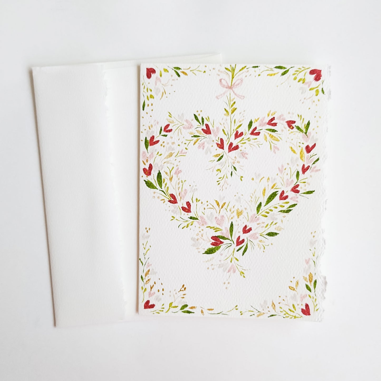 Five Patch Design Original Botanical Heart Greeting Card and envelope