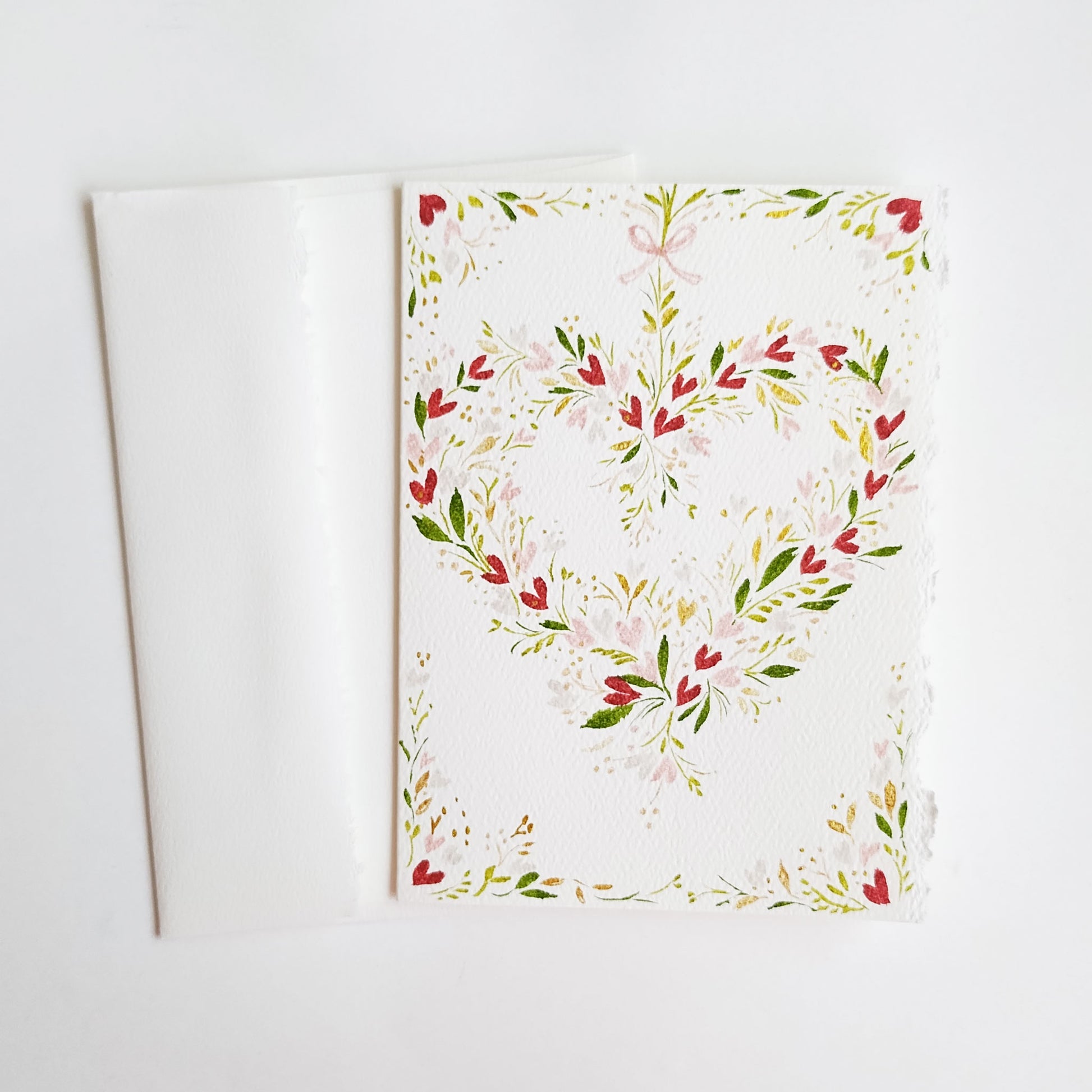 Five Patch Design Original Botanical Heart Greeting Card and envelope