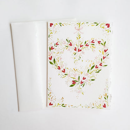 Five Patch Design Original Botanical Heart Greeting Card and envelope