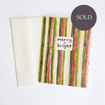 Five Patch Design Merry and Bright Original Holiday Greeting Card with envelope