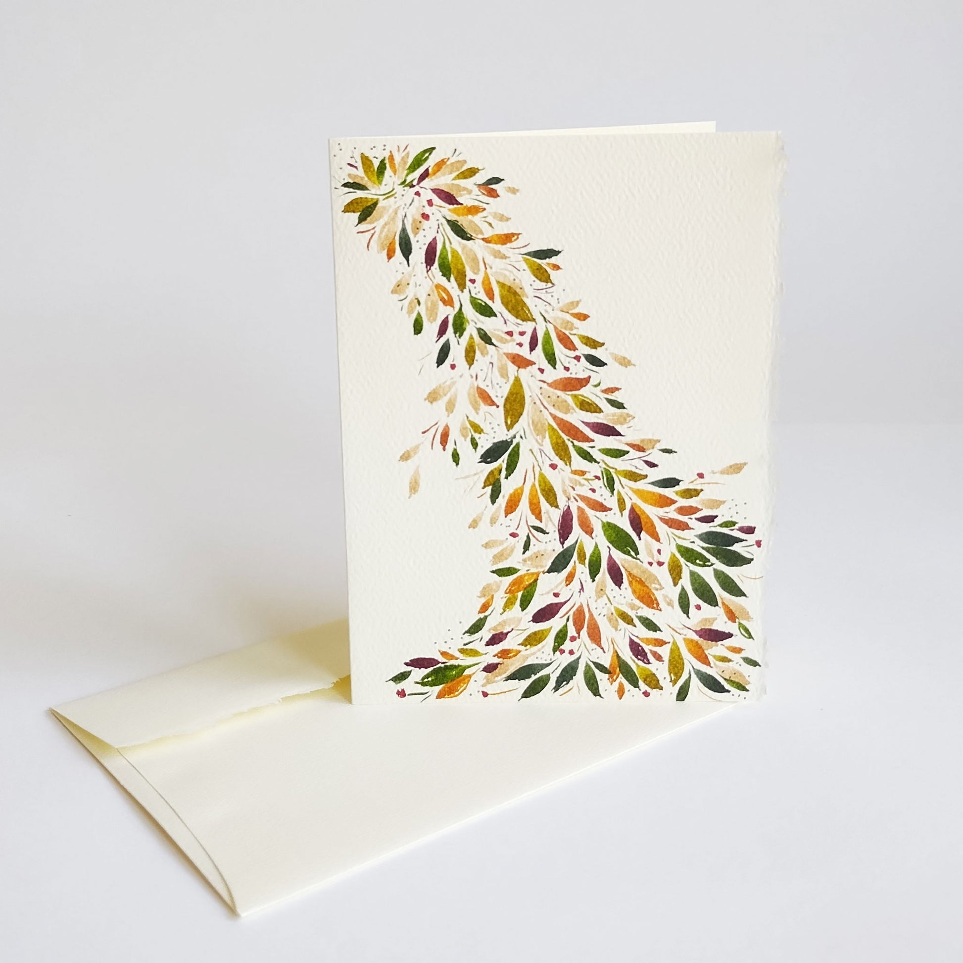 Five Patch Design Original Falling Leaves Greeting Card with envelope