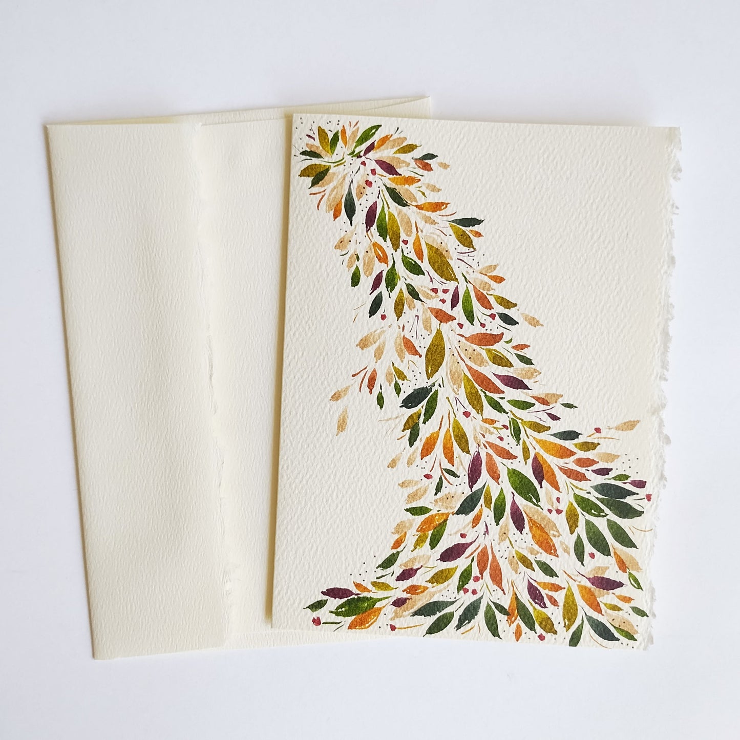 Five Patch Design Original Falling Leaves Greeting Card with envelope