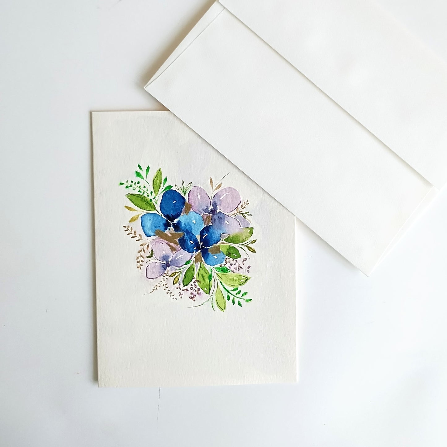 Five Patch Design Heart's Ease collection original watercolor greeting card